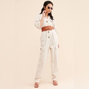 Divine Heritage NWOT Princess linen blend raglan jumpsuit size XS